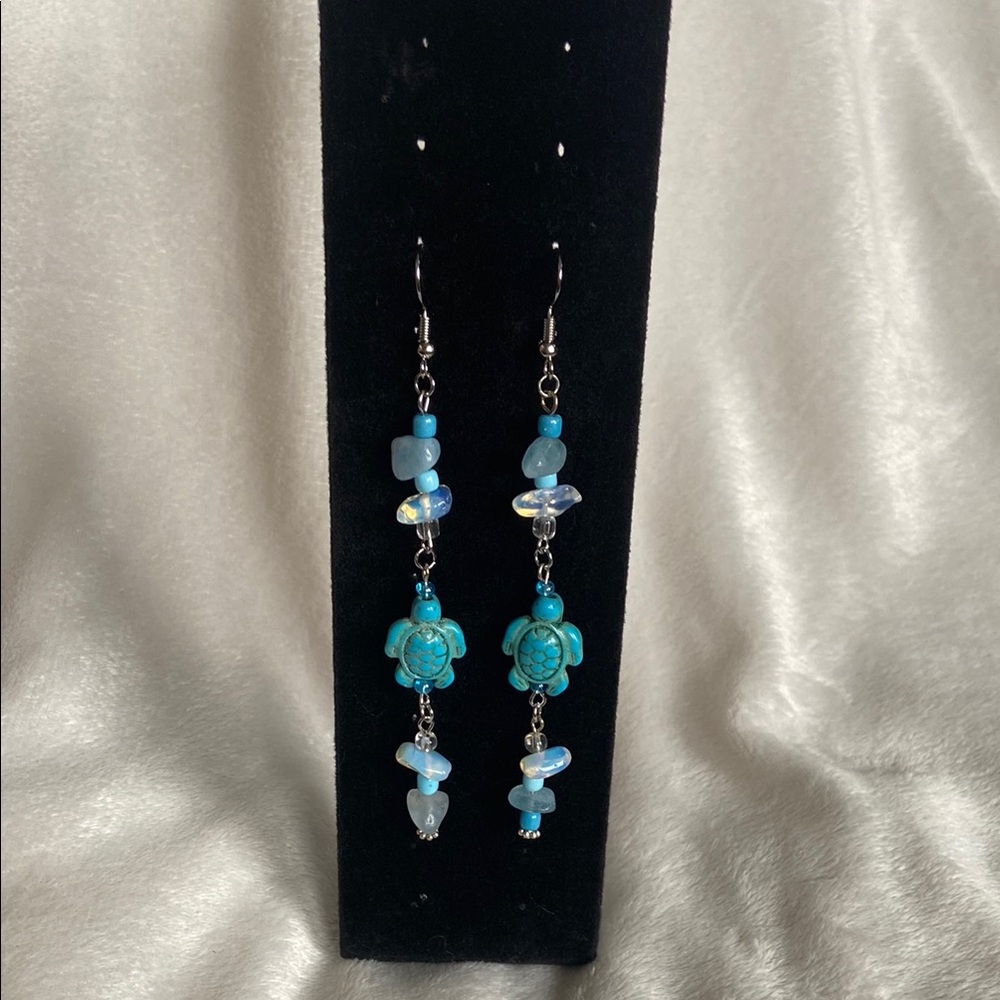 Homemade Ocean turtle earrings